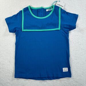 Indikidual Short Sleeve Tee Shirt Kid's 4/5 Year Old Blue Sailor Collar New